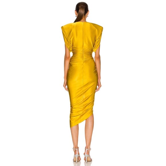 Alexandre Vauthier Amber Ruched Midi Dress NWT 34/2 - Picture 10 of 13